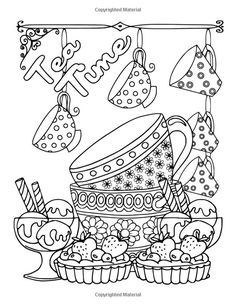 Coffee Tea Sweets Adult Coloring Book Including 30 Recipes To Go With The Pictures Color Marg Ruttan Books