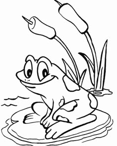 coloring pages frog butterfly and flower with ladybug spring