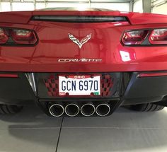 C7 Corvette BLACK License Plate Frame With STINGRAY Logo