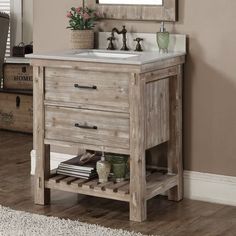 small whitewashed bathroom vanity with drawers and a shelf 30 inch bathroom vanityrustic - Rustic Bathroom Vanities 36 Inch small whitewashed bathroom vanity with drawers and a shelf 30 inch bathroom vanityrustic - Rustic Bathroom Vanities 36 Inch