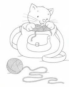 Molde Colouring In Embroidery Cats Templates