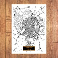 ribeiro preto brazil canvas large art city map by jacktravelmap