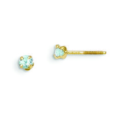 Lex /& Lu 14k Yellow Gold Madi K 3mm Blue Topaz Birthstone Baby Ring