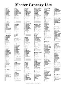 lists of groceries