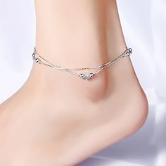 NRG 316L Jewelry Circle Jingle Bell Charm Bracelet//Anklet with Extender Chain /& Clear CZ