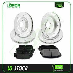 2007 2008 Acura TL Non Type-S Model Black Slot Drill Rotor w/Ceramic Pads F 2007 2008 Acura TL Non Type-S Model Black Slot Drill Rotor w/Ceramic Pads F