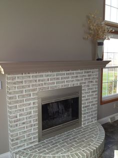 22 Best Red Brick Fireplaces Images On Pinterest Fireplace Completed Fireplace Painted Over Red Brick Wall Makeover Remodel