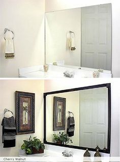 Framing A Bathroom Mirror Before And After how to frame a mirror with clips in 5 easy steps | house, bath and Framing A Bathroom Mirror Before And After how to frame a mirror with clips in 5 easy steps | house, bath and