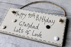 MadeAt94 Daddy 40th Birthday Gift Plaque Handmade Personalised 50th 60th 65th 70th