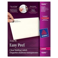 avery easy peel 15667 return address label clear staples