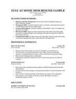 a stay at home mom resume sample for parents with only a little