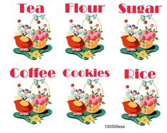 VinTaGe IMaGe CheRRieS CaNisTeR LaBeLs WaTerSLiDe DeCALs *ShaBby*