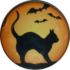Halloween Crystal Dome Button 1/" Jack O Lantern HW 27 FREE US SHIPPING