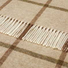 PURE LUXURY LAMBSWOOL THROW BLANKET by BRONTE this is WHISTLER NATURAL