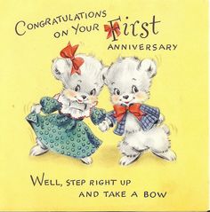 Anniversary Poodles Pinterest Poodle Anniversaries Vintage Anniversary Card First Anniversarywedding Anniversniversary Greetingsvintage