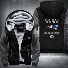 NFL PATRIOTS Spring Autumn Hoodie Warm Jacket Sweatshirt Full-Zip Coat Sweater