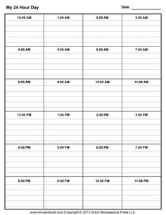 day planner by hour
