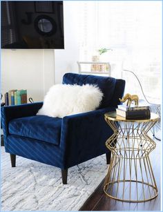 62 Best Navy Velvet 12th Doctor Images On Pinterest In 2018 12 Navy Velvet Accent Chair With Gilded Side Table For All My Evening Reading