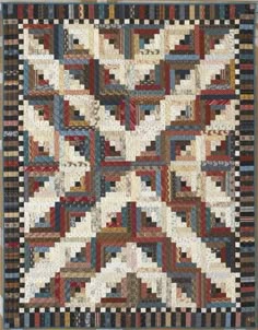 Log Cabin Floral Quilt Pattern 50 x 50 cm size