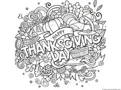 Thanksgiving Doodle Coloring Pages