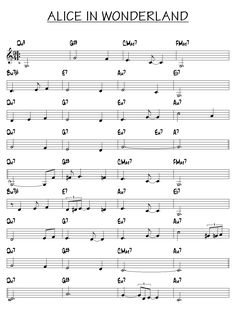 partition beautiful love piano guitare sheet music in alice in wonderland jazz chart