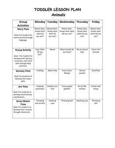 infant toddlers lesson plan