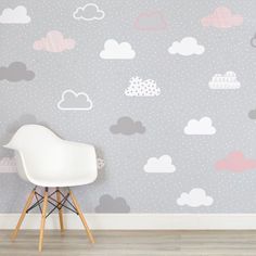 Cloudy Mountain Blue Wall Mural Home Office Decor Nursery Decal Sticker Gift L25