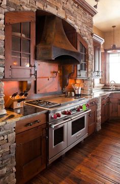 A Rustic Terra Firma Custom Home With Dark Wood And Stone Kitchen A Rustic Terra Firma Custom Home With Dark Wood And Stone Kitchen