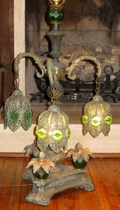 Mid Century Brass and Glass Torch Sconces Loevsky /& Loevsky White Metal Castings