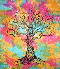 Hippie Gypsy Wall Hanging New Age Dorm Tapestry Poster Size 40x30 Mandala Wall Hanging Art Cotton Gypsy DOORGA Exclusive Turquoise Boho Tree of Life Tapestry by Tie and Dye Blue Dorm Tapestry