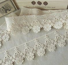 Estilo Vintage 2/"//5cm profunda Crema Algodón Encaje De Ganchillo Recorte Costura//Manualidades.
