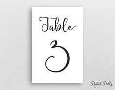 table numbers templates