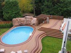 Rectangle Above Ground Pool sunken above ground pool--ours would step down off the patio Rectangle Above Ground Pool sunken above ground pool--ours would step down off the patio