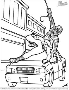Against Spiderman Sandman coloring picture for kids Spiderman