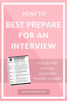 how to best prepare for an interview