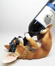 South of the Border Chihuahua Wine Bottle Holder Sculpture for Decorative