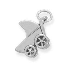 Sterling Silver 3D Cloth Diaper With Safety Pin Dangle Charm Bead For Bead Charm Bracelet