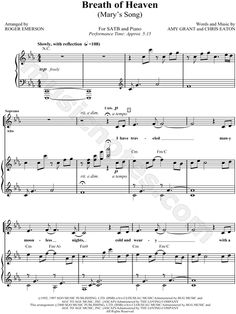 breath of heaven piano sheet music