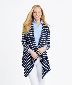 M /& S White Collection Ladies fine knit longline waterfall cardigan