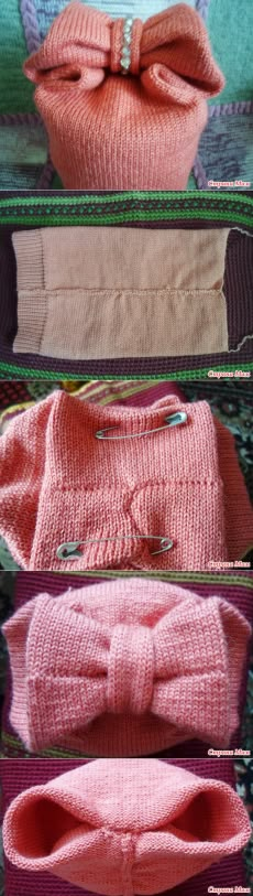 Шапка-бантик. (Мой бесплатный МК) - Машинное вязание - Страна Мам Knitting Stitches, Knitting Designs