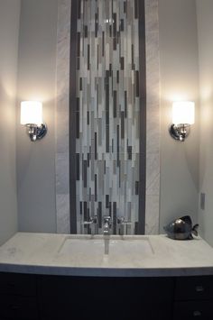 skinny glass tile accent wall in bathroom | for the home skinny glass tile accent wall in bathroom | for the home