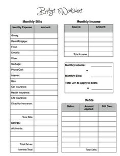 budget money spreadsheet