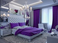 25 Gorgeous Purple Bedroom Ideas Decorating Glam Bedroom White Purple Decor Rooms Master