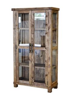 Amish Rustic Hickory Curio Cabinet Furniture And The Like Country Gl Display Cabinet