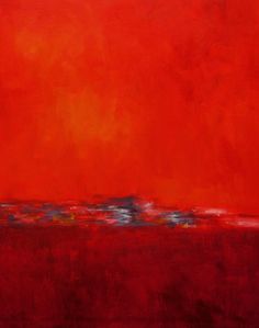 Abstracto Cuadro Rojo Lona Remolinos grandes modernas de 42/" X 20/"