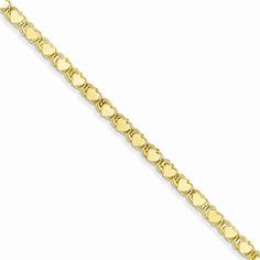 Jewelry Adviser Beads 14k Two-tone D//C Heart /& Beads w//1in Ext Anklet Length 10