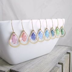 14k trébol 5 mm redonda natural enchufe Aquamarin pendientes