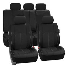 Leatherette car seat covers fit KIA SPORTAGE Eco-leather black//beige
