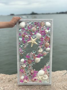 Beach Art Shell Art Beach Window Shell Window Beach Glass Etsy Beach Glass Art Sea Glass Window Beach Wall Art