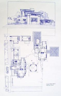 022 Frank Lloyd Wright Atelier Blueprint Plan